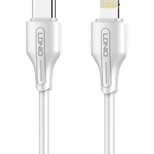 LDNIO καλώδιο Lightning σε USB-C LC122I, 30W PD, 2m, λευκό