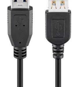 GOOBAY καλώδιο προέκτασης USB 74149, 5Gbps, USB 3.0, 15W, 2m, μαύρο