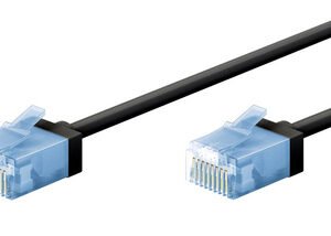 GOOBAY καλώδιο δικτύου 74231, CAT 6A U/UTP, slim, copper, 500MHz, 0.25m, μαύρο