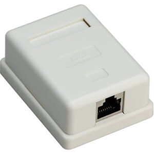 GOOBAY επιτοίχια πρίζα δικτύου 77634, 1 θύρα RJ45, CAT 6 STP, λευκή