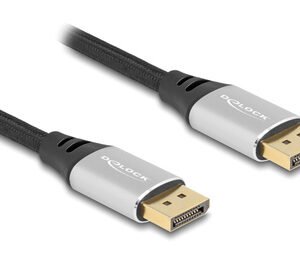 DELOCK καλώδιο DisplayPort 2.1 80633, 16K/60Hz, 40 Gbps, 1m, μαύρο