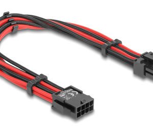 DELOCK καλώδιο 8 pin σε 6+2 pin PCIe 80975 με υφασμάτινη επένδυση, 30cm