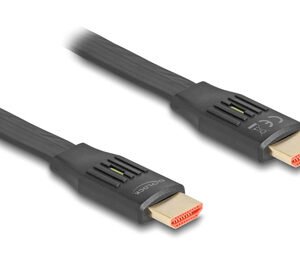 DELOCK καλώδιο HDMI 81002, flat, 8K/60Hz, 48 Gbps, eARC, HDR, 2m, μαύρο