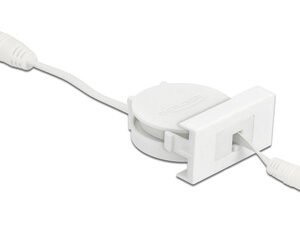 DELOCK module καλώδιο τροφοδοσίας Easy 45 81377, ανασυρόμενο 50cm, λευκό