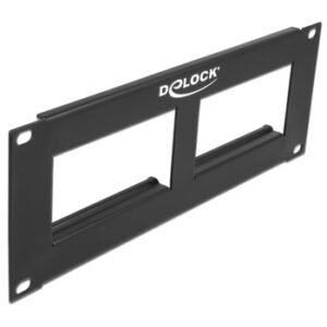 DELOCK patch panel Easy 45 81379, 10", 2U, 90.5x45.2mm x2, μαύρο