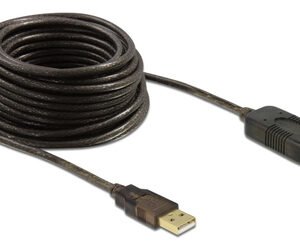 DELOCK καλώδιο USB 2.0 αρσενικό σε θηλυκό 82446, active, 10m, μαύρο
