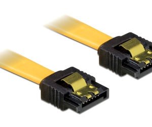 DELOCK καλώδιο SATA 82473, 3Gb/s, 30cm, κίτρινο