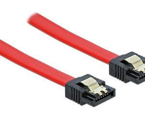 DELOCK καλώδιο SATA 82676, 6 Gb/s, 30cm, κόκκινο
