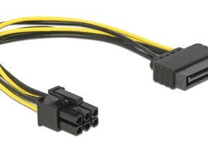 DELOCK καλώδιο τροφοδοσίας SATA 15-pin σε 6-pin PCI Express 82924, 20cm
