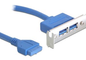 DELOCK κάρτα επέκτασης USB 19 pin σε 2x USB 3.0 82976, low profile