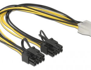 DELOCK καλώδιο PCIe 6pin σε 2x 8pin 83433, 30cm