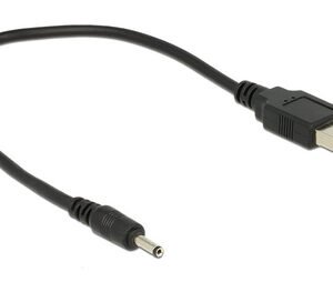 DELOCK καλώδιο USB σε DC 3.0 x 1.1mm 83793, 27cm, μαύρο