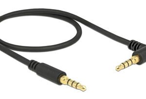 DELOCK καλώδιο Jack stereo σε Jack stereo 4pin 3.5mm, 90°, μαύρο, 0.5m