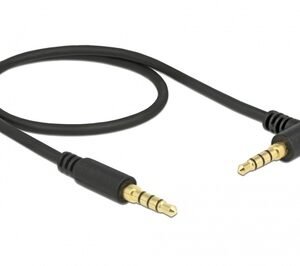 DELOCK Καλώδιο Jack stereo σε Jack stereo 4pin 3.5mm, 90°, μαύρο, 1m