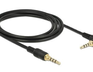 DELOCK καλώδιο 3.5mm 85613, γωνιακό, 24AWG, gold plated, 2m, μαύρο