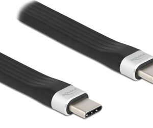 DELOCK καλώδιο USB 3.2 Gen 2 Type-C 85770, 10Gbps, 3A, FPC, flat, 13.5cm