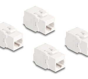 DELOCK Keystone module 86051, RJ45 σε LSA, Cat.6A UTP, λευκό, 4τμχ