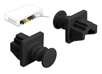 DELOCK κάλυμμα προστασίας για θύρα RJ45 86176, μαύρο, 10τμχ - Image 2