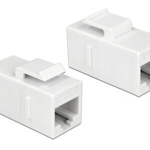 DELOCK Keystone module RJ45 86379, θηλυκό σε θηλυκό, Cat 6 UTP, λευκό