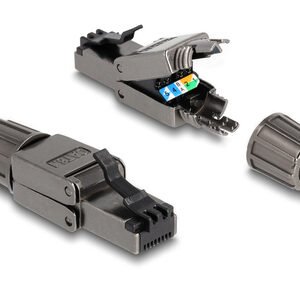 DELOCK βύσμα RJ45 CAT 8.1 STP 86514, tool-free, γκρι