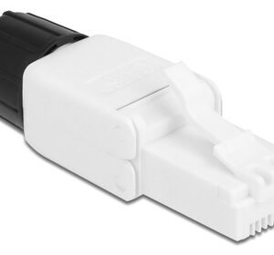 DELOCK βύσμα RJ45 CAT 6 UTP 86977, tool-free, λευκό