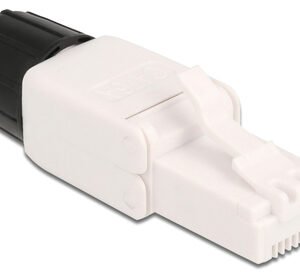 DELOCK βύσμα RJ45 CAT 6A UTP 86978, tool-free, λευκό