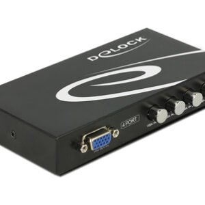 DELOCK VGA switch 87635, 4 σε 1, 1080p, bidirectional, μαύρο