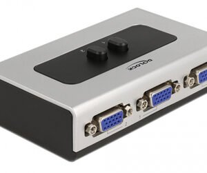 DELOCK VGA switch 87758, 2 σε 1, bidirectional, 1080p/60Hz, ασημί