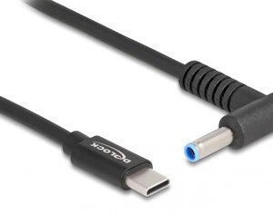 DELOCK καλώδιο τροφοδοσίας 87971, USB-C σε HP 4.5x3.0mm, 1.5m, μαύρο