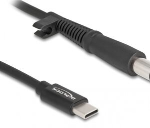 DELOCK καλώδιο τροφοδοσίας 87972, USB-C σε HP 7.4x5.0mm, 1.5m, μαύρο