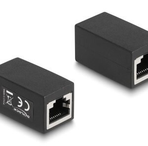DELOCK σύνδεσμος RJ45 88003, θηλυκό σε θηλυκό, Cat.6, μαύρος