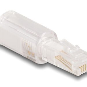 DELOCK βύσμα τηλεφώνου RJ10 88169, 360° περιστρεφόμενο, διάφανο-λευκό