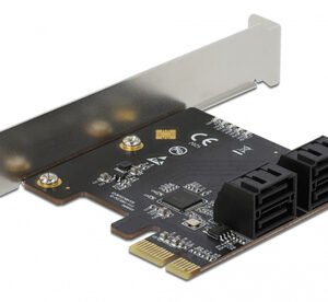 DELOCK κάρτα επέκτασης PCIe σε 4x SATA 90010, 6Gb/s, Low Profile