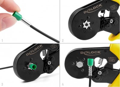 DELOCK πρέσα ακροδεκτών 90561, αυτορυθμιζόμενη, εξάγωνο, 10-23 AWG - Image 2