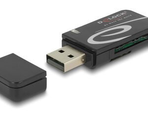 DELOCK card reader 91602 για SD & micro SD, USB, 480Mbps, μαύρο