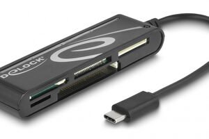 DELOCK card reader 91739 για micro SD/SD/CF/MS/xD, USB-C, μαύρο