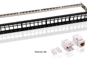 GOOBAY Keystone patch panel 95336 με 24 modules, 19"/1U, 24 ports, μαύρo