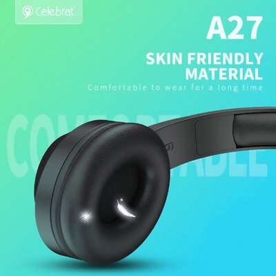 CELEBRAT headphones A27, wireless & wired, Bluetooth 5.3, Φ40mm, μαύρα - Image 5