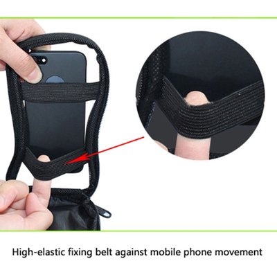 Tσαντάκι ποδηλάτου BIKE-0035, με θήκη κινητού, μαύρο-πράσινο - Image 3