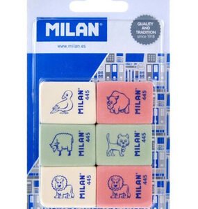 MILAN σετ γόμα 445 BMM10049MP, 31 x 24 x 10mm, 6τμχ