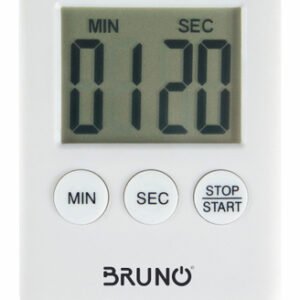 BRUNO χρονόμετρο & αντίστροφη μέτρηση BRN-0063, LCD, με μαγνήτη, λευκό