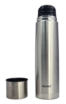 BRUNO θερμός BRN-0069, με καπάκι-κύπελλο, anti-slip, 1000ml, ασημί - Image 3