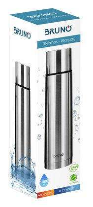BRUNO θερμός BRN-0069, με καπάκι-κύπελλο, anti-slip, 1000ml, ασημί - Image 5
