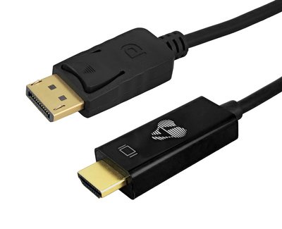 POWERTECH καλώδιο DisplayPort σε HDMI CAB-H186, 4K/60Hz, 21.6 Gbps, 1m, μαύρο