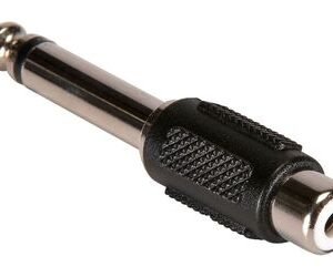 POWERTECH αντάπτορας mono 6.35mm σε RCA CAB-J025, μαύρος, 5τμχ