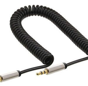 POWERTECH καλώδιο ήχου 3.5mm CAB-J058, spiral, gold plated, 1.8m, μαύρο