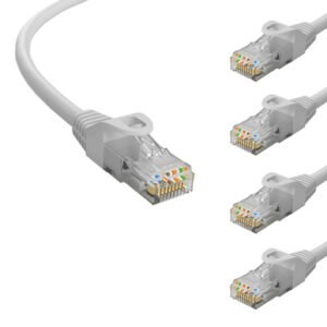 POWERTECH καλώδιο δικτύου CAB-N415-5, Cat 6 U/UTP, CCA, 250Hz, 1m, γκρι, 5τμχ