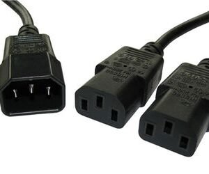 POWERTECH καλώδιο τροφοδοσίας CAB-P008 F/2xM 3pin, 1.5m, μαύρο