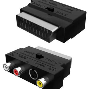 POWERTECH αντάπτορας SCART σε audio/video & S-Video CAB-S011, μαύρος