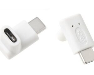 POWERTECH αντάπτορας USB-C αρσενικό σε θηλυκό CAB-U099, 90°, λευκός